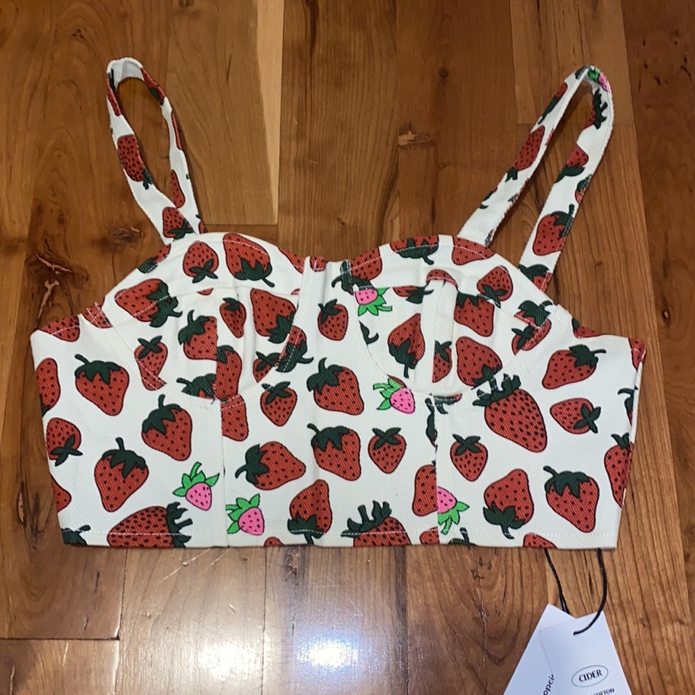 Cider Strawberry Corset Top
